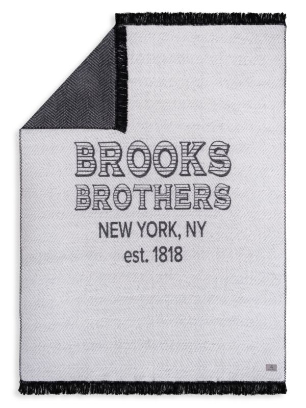 Brooks Brothers Logo Throw Blanket